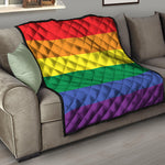 LGBT Pride Rainbow Striped Print Quilt