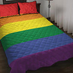 LGBT Pride Rainbow Striped Print Quilt Bed Set