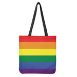 LGBT Pride Rainbow Striped Print Tote Bag