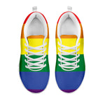 LGBT Pride Rainbow Striped Print White Sneakers