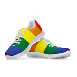 LGBT Pride Rainbow Striped Print White Sneakers