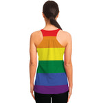 LGBT Pride Rainbow Striped Print Women's Racerback Tank Top