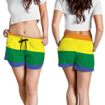 LGBT Pride Rainbow Striped Print Women's Shorts