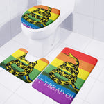 LGBT Rainbow Gadsden Flag Print 3 Piece Bath Mat Set