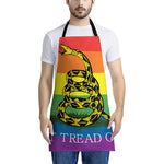 LGBT Rainbow Gadsden Flag Print Apron