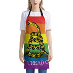 LGBT Rainbow Gadsden Flag Print Apron