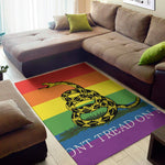 LGBT Rainbow Gadsden Flag Print Area Rug