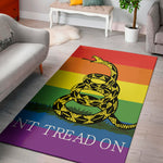 LGBT Rainbow Gadsden Flag Print Area Rug