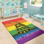 LGBT Rainbow Gadsden Flag Print Area Rug