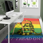 LGBT Rainbow Gadsden Flag Print Area Rug