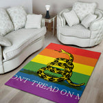 LGBT Rainbow Gadsden Flag Print Area Rug