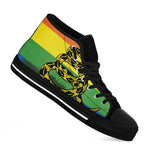 LGBT Rainbow Gadsden Flag Print Black High Top Shoes