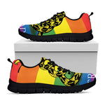 LGBT Rainbow Gadsden Flag Print Black Sneakers