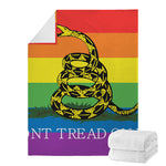 LGBT Rainbow Gadsden Flag Print Blanket