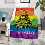 LGBT Rainbow Gadsden Flag Print Blanket