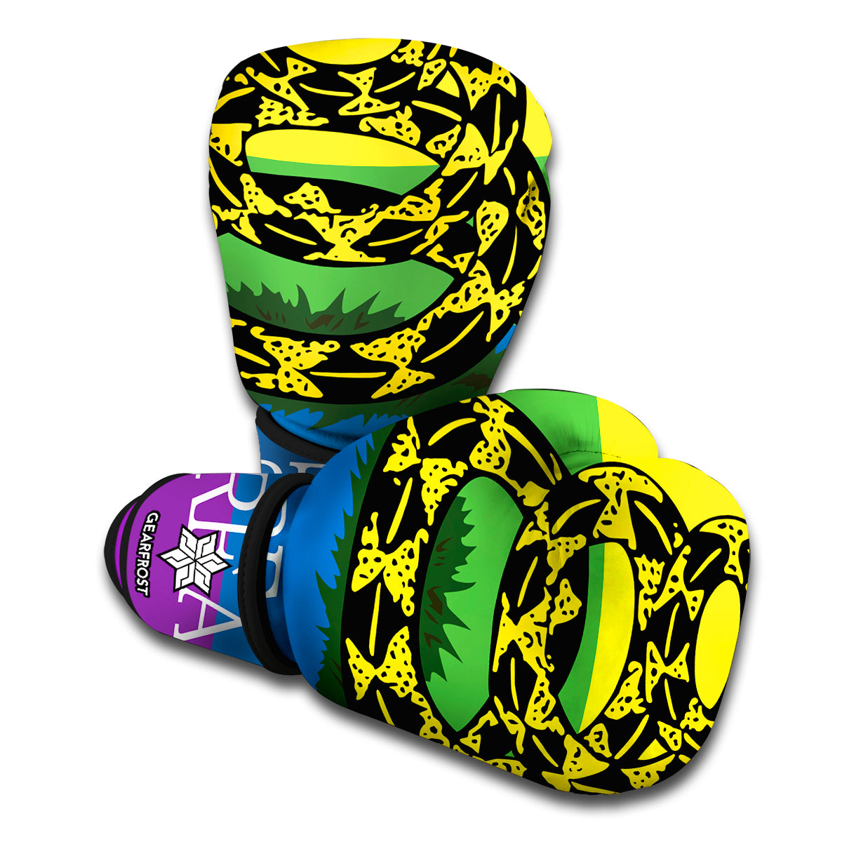 LGBT Rainbow Gadsden Flag Print Boxing Gloves
