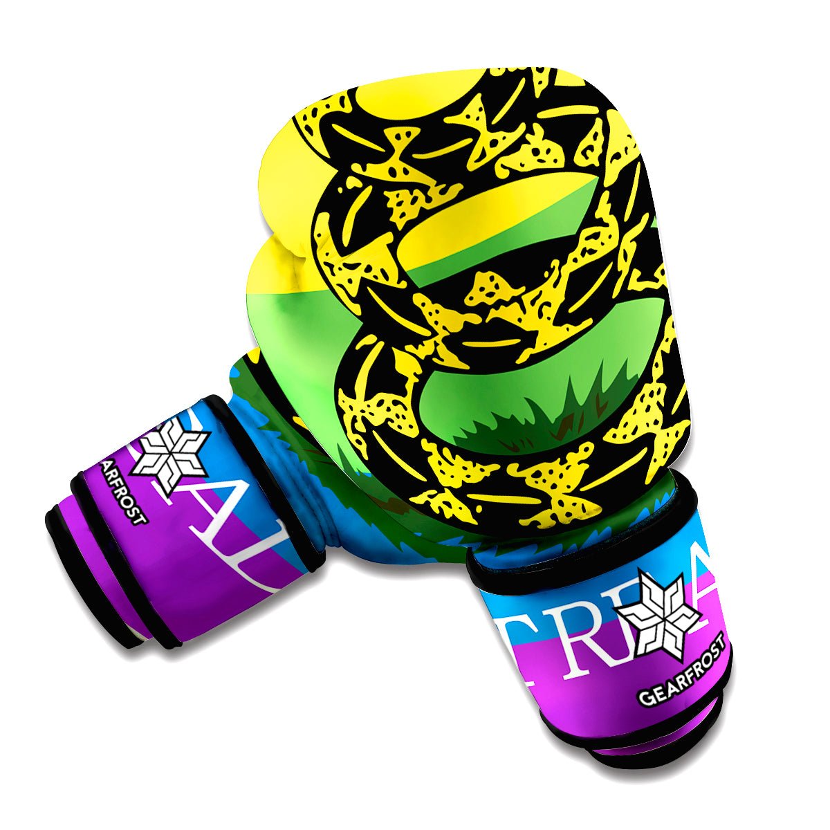 LGBT Rainbow Gadsden Flag Print Boxing Gloves