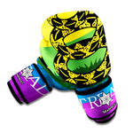 LGBT Rainbow Gadsden Flag Print Boxing Gloves
