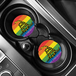 LGBT Rainbow Gadsden Flag Print Car Coasters