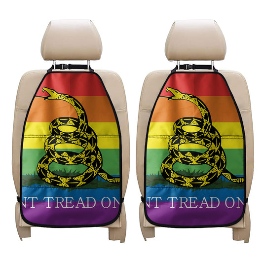 LGBT Rainbow Gadsden Flag Print Car Seat Organizers