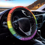 LGBT Rainbow Gadsden Flag Print Car Steering Wheel Cover