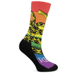 LGBT Rainbow Gadsden Flag Print Crew Socks