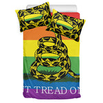 LGBT Rainbow Gadsden Flag Print Duvet Cover Bedding Set