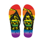 LGBT Rainbow Gadsden Flag Print Flip Flops