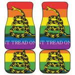 LGBT Rainbow Gadsden Flag Print Front and Back Car Floor Mats