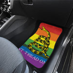 LGBT Rainbow Gadsden Flag Print Front and Back Car Floor Mats