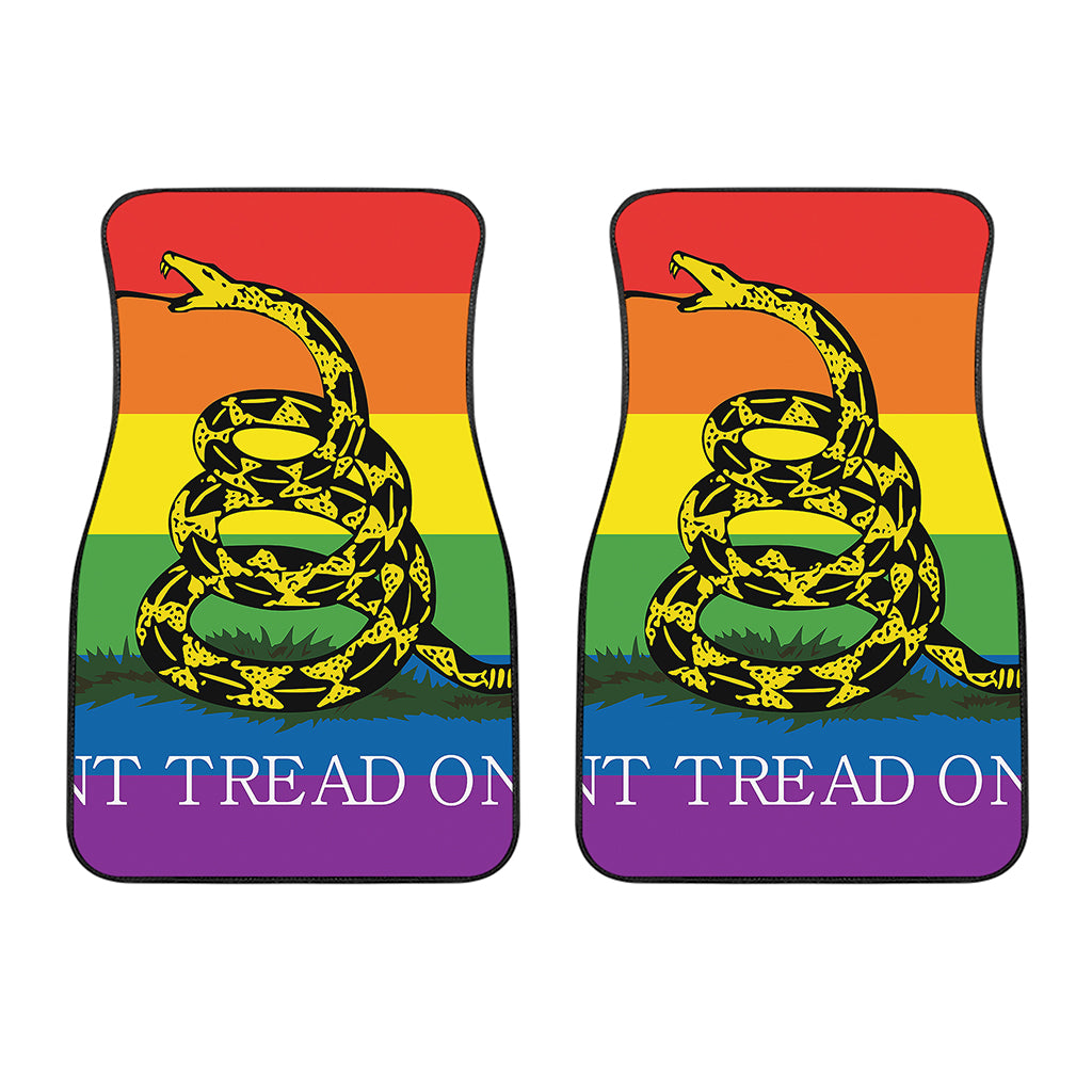 LGBT Rainbow Gadsden Flag Print Front Car Floor Mats
