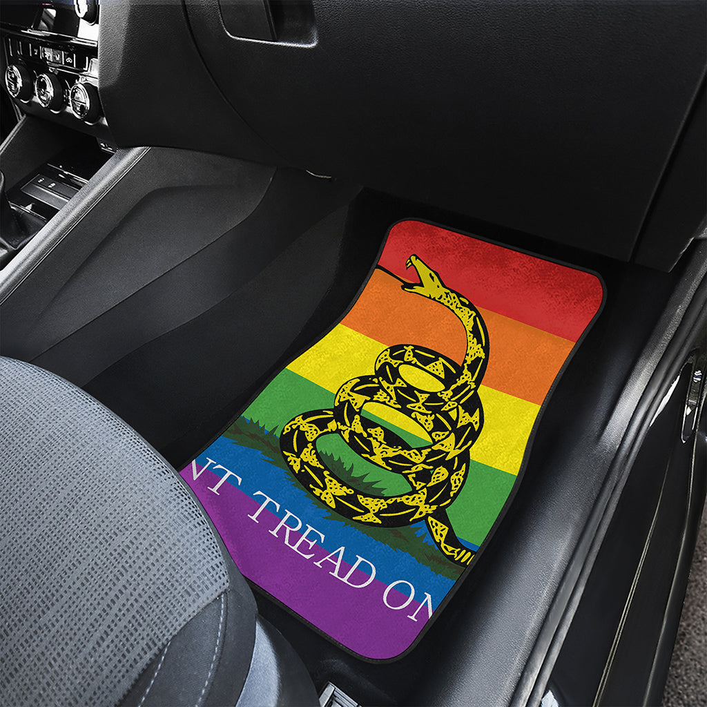 LGBT Rainbow Gadsden Flag Print Front Car Floor Mats