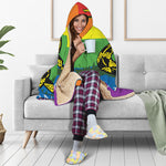 LGBT Rainbow Gadsden Flag Print Hooded Blanket