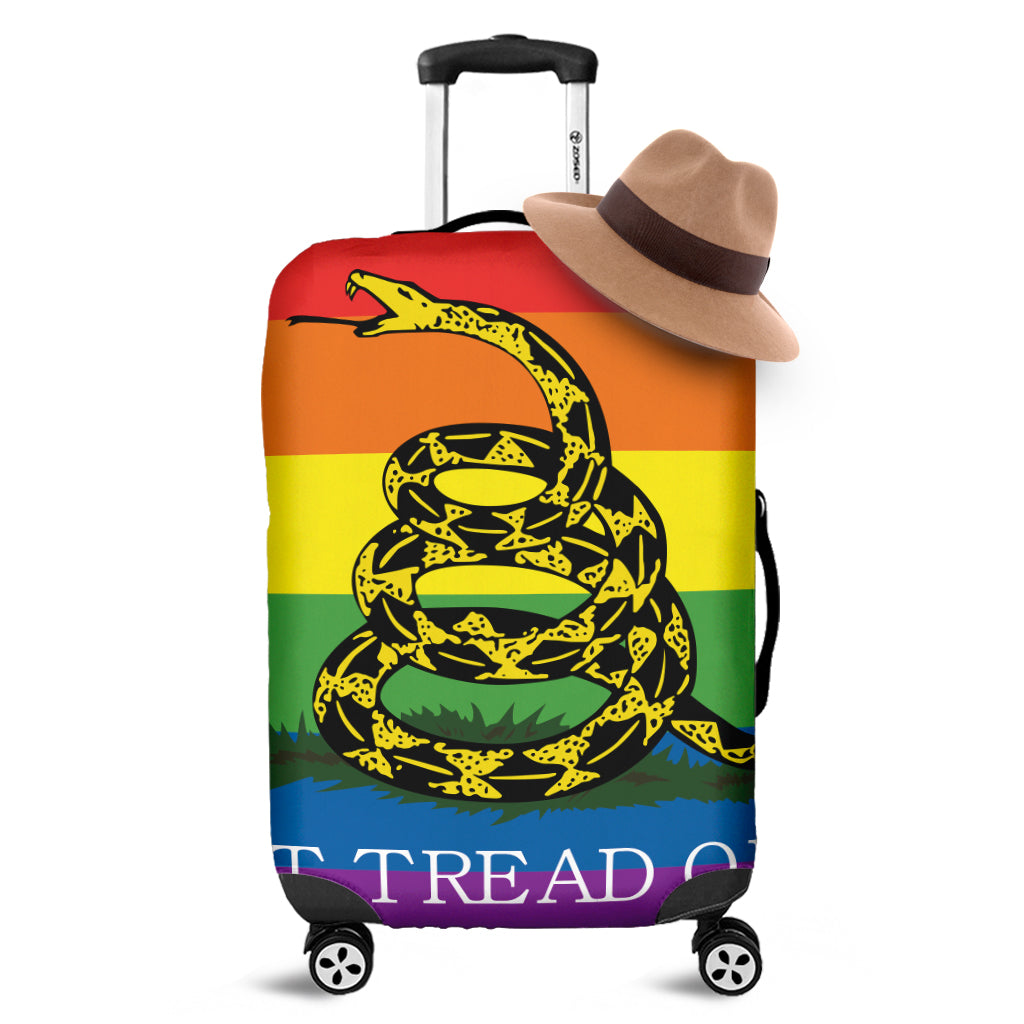 LGBT Rainbow Gadsden Flag Print Luggage Cover