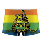 LGBT Rainbow Gadsden Flag Print Men's Boxer Briefs