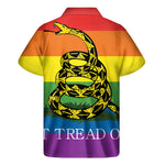 LGBT Rainbow Gadsden Flag Print Men's Short Sleeve Shirt