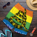 LGBT Rainbow Gadsden Flag Print Men's Shorts