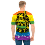 LGBT Rainbow Gadsden Flag Print Men's T-Shirt