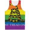LGBT Rainbow Gadsden Flag Print Men's Tank Top