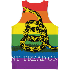 LGBT Rainbow Gadsden Flag Print Men's Tank Top