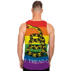 LGBT Rainbow Gadsden Flag Print Men's Tank Top