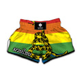 LGBT Rainbow Gadsden Flag Print Muay Thai Boxing Shorts