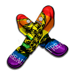 LGBT Rainbow Gadsden Flag Print Muay Thai Shin Guard