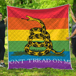 LGBT Rainbow Gadsden Flag Print Quilt