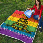 LGBT Rainbow Gadsden Flag Print Quilt