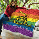 LGBT Rainbow Gadsden Flag Print Quilt
