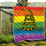 LGBT Rainbow Gadsden Flag Print Quilt
