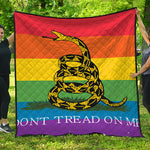 LGBT Rainbow Gadsden Flag Print Quilt