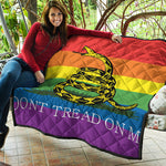 LGBT Rainbow Gadsden Flag Print Quilt