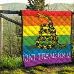 LGBT Rainbow Gadsden Flag Print Quilt